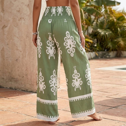 Women's Wide Leg Pants Flowing Bohemian Style
