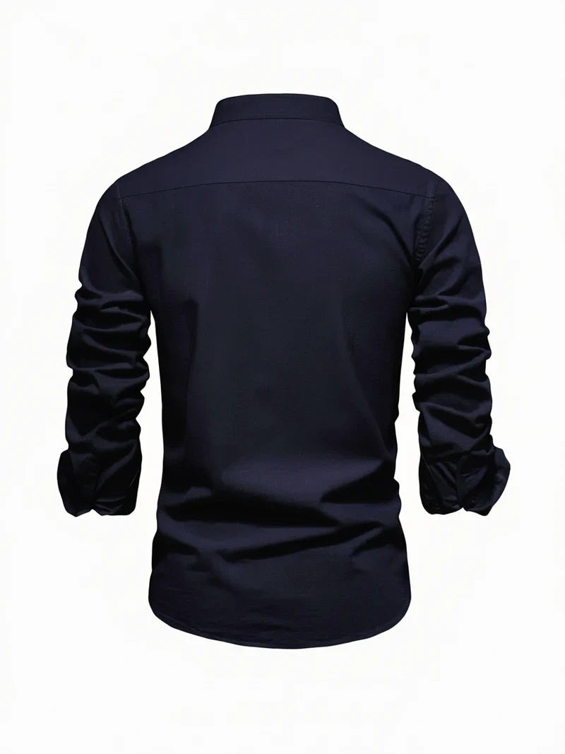 Men's Band Collar Dress Shirt