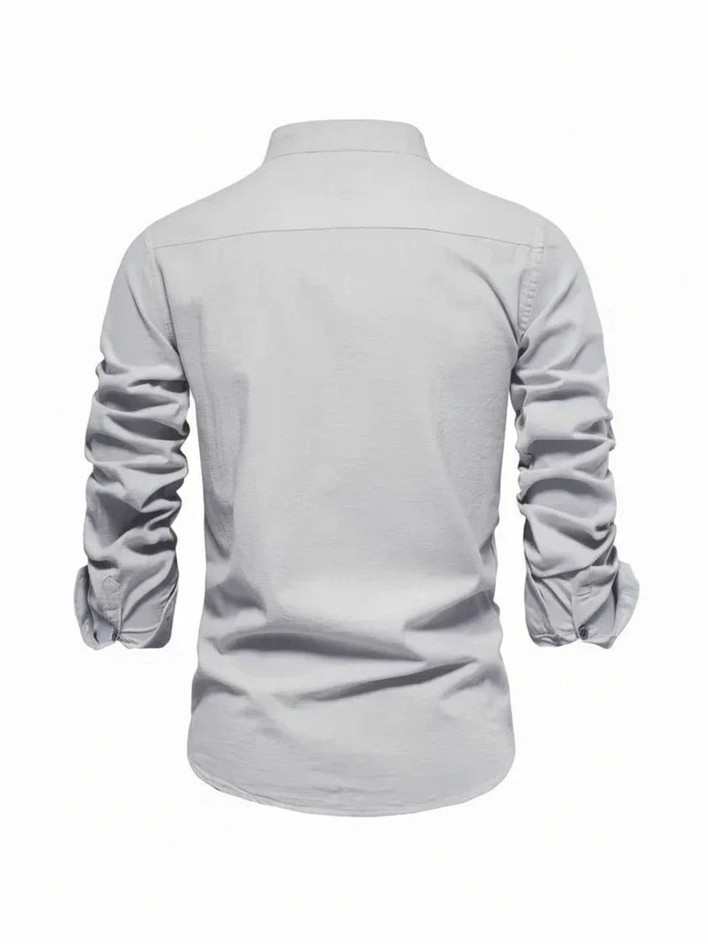Men's Band Collar Dress Shirt