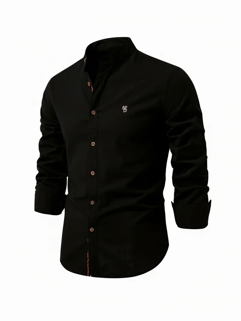 Men's Band Collar Dress Shirt
