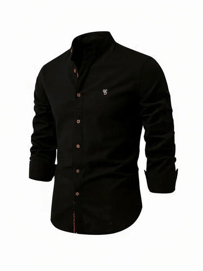 Men's Band Collar Dress Shirt