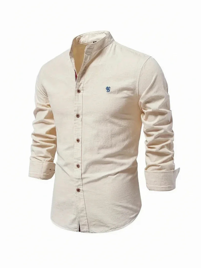 Men's Band Collar Dress Shirt