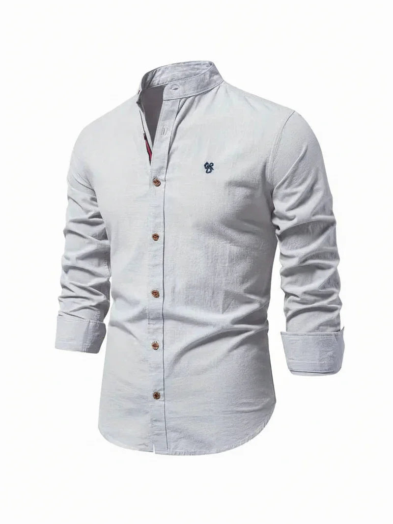 Men's Band Collar Dress Shirt