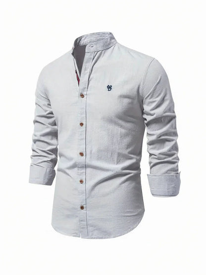 Men's Band Collar Dress Shirt