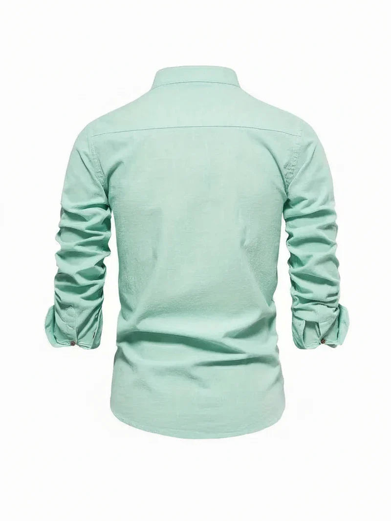 Men's Band Collar Dress Shirt