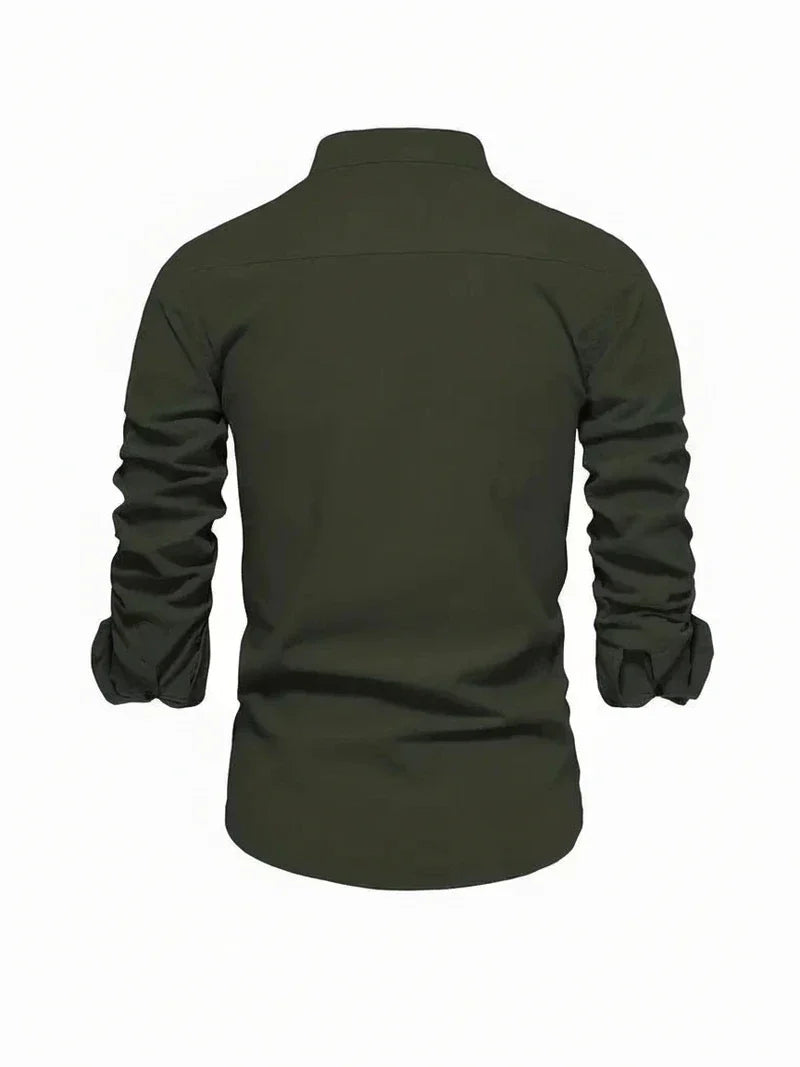 Men's Band Collar Dress Shirt