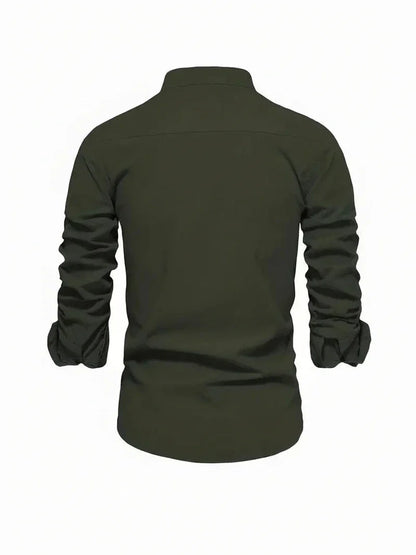 Men's Band Collar Dress Shirt