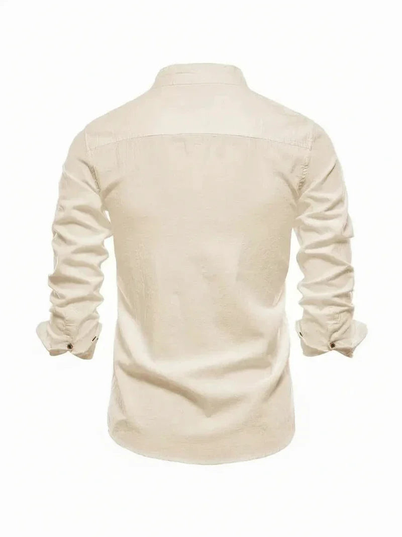 Men's Band Collar Dress Shirt