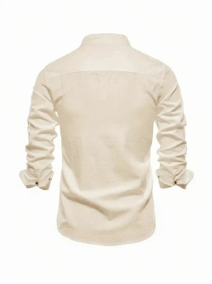 Men's Band Collar Dress Shirt
