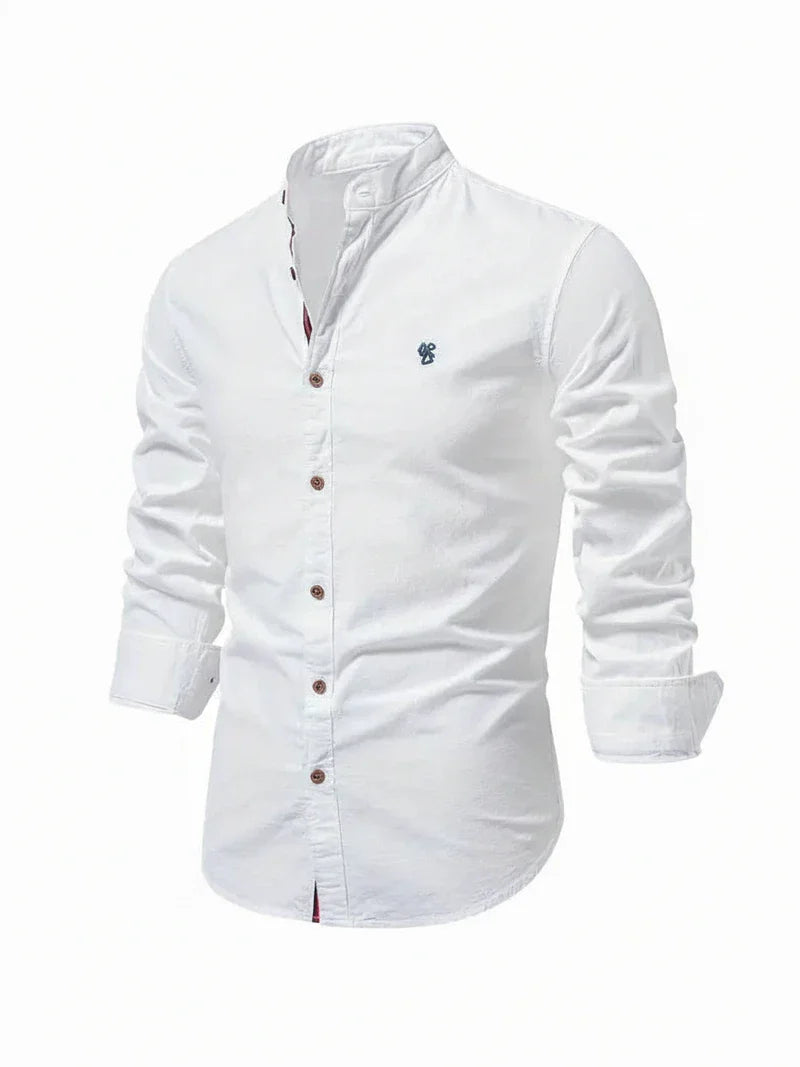 Men's Band Collar Dress Shirt - VibreMode