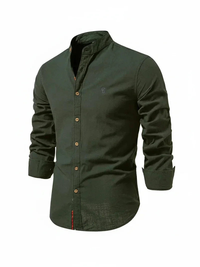 Men's Band Collar Dress Shirt
