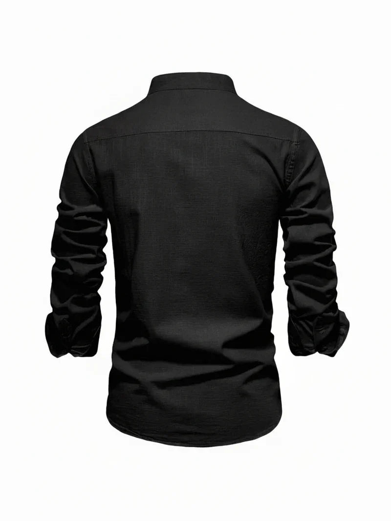 Men's Band Collar Dress Shirt