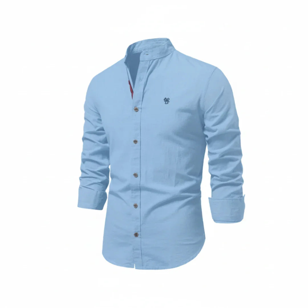 Men's Band Collar Dress Shirt
