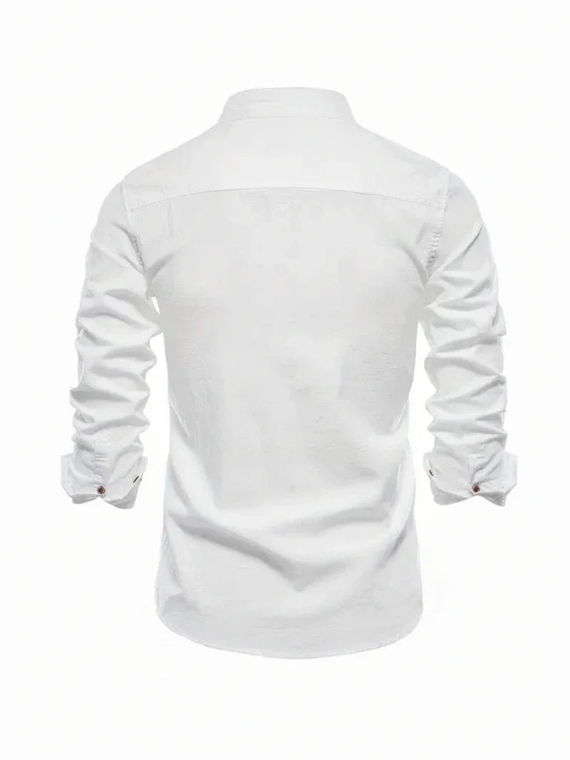 Men's Band Collar Dress Shirt