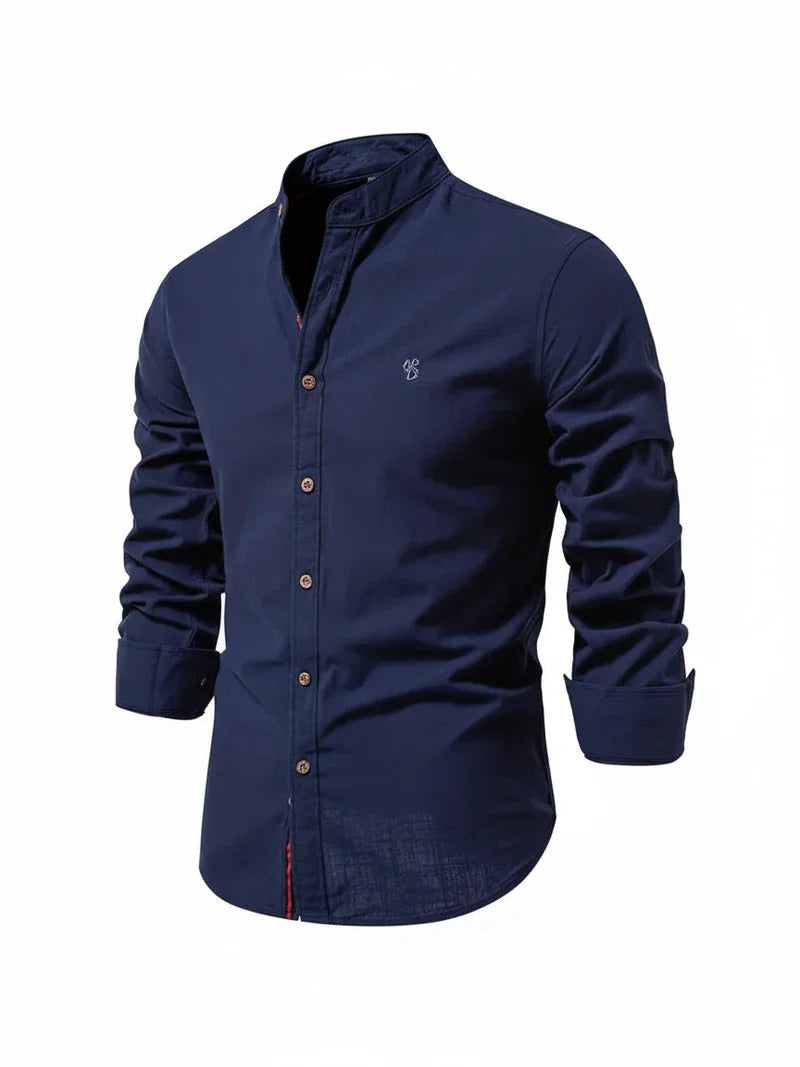 Men's Band Collar Dress Shirt