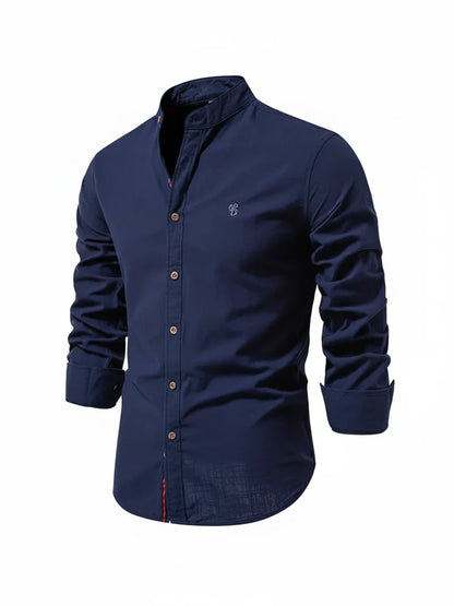 Men's Band Collar Dress Shirt