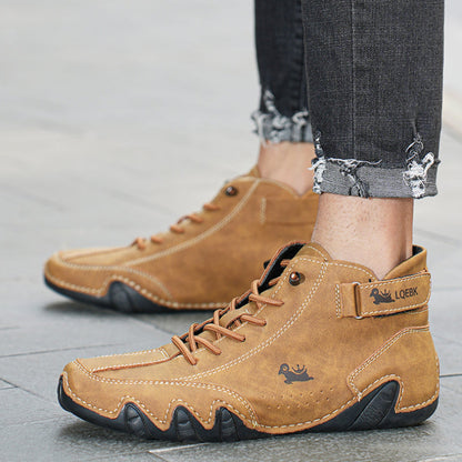 Waterproof Synthetic Leather High Top Slip On Shoes