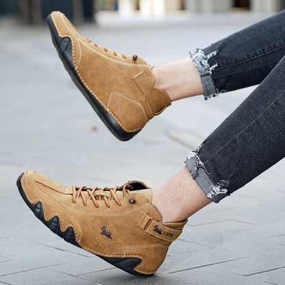 Waterproof Synthetic Leather High Top Slip On Shoes