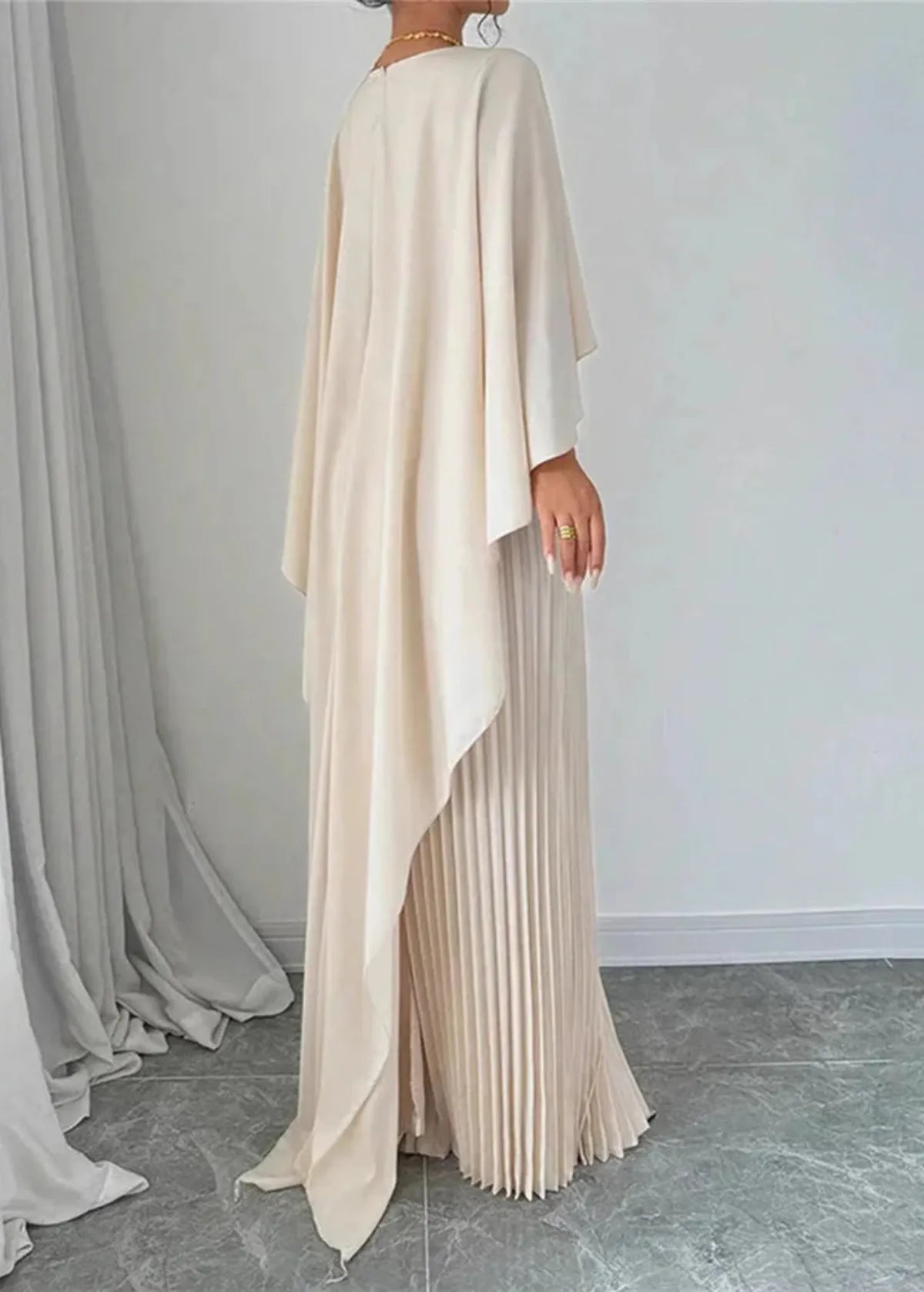 Elegant Flowy Cape Maxi Dress for Women