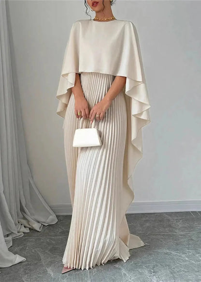 Elegant Flowy Cape Maxi Dress for Women