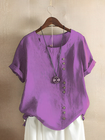 Women's Cotton Linen Short Sleeve