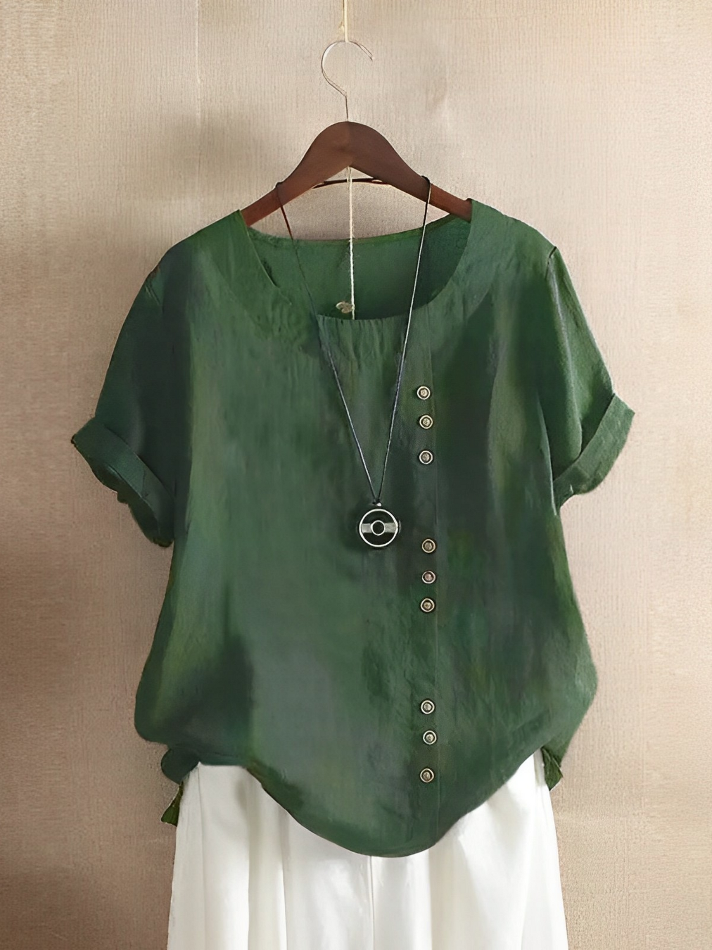 Women's Cotton Linen Short Sleeve
