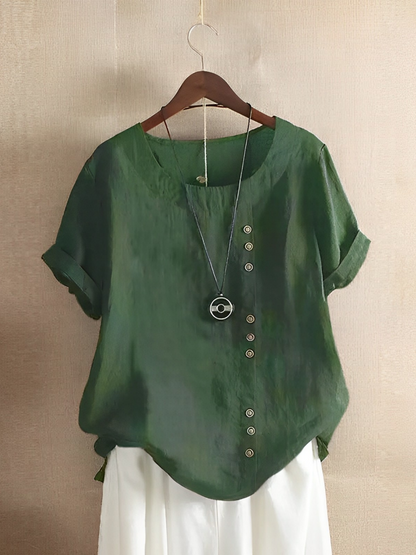 Women's Cotton Linen Short Sleeve