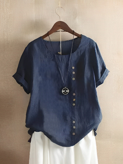 Women's Cotton Linen Short Sleeve