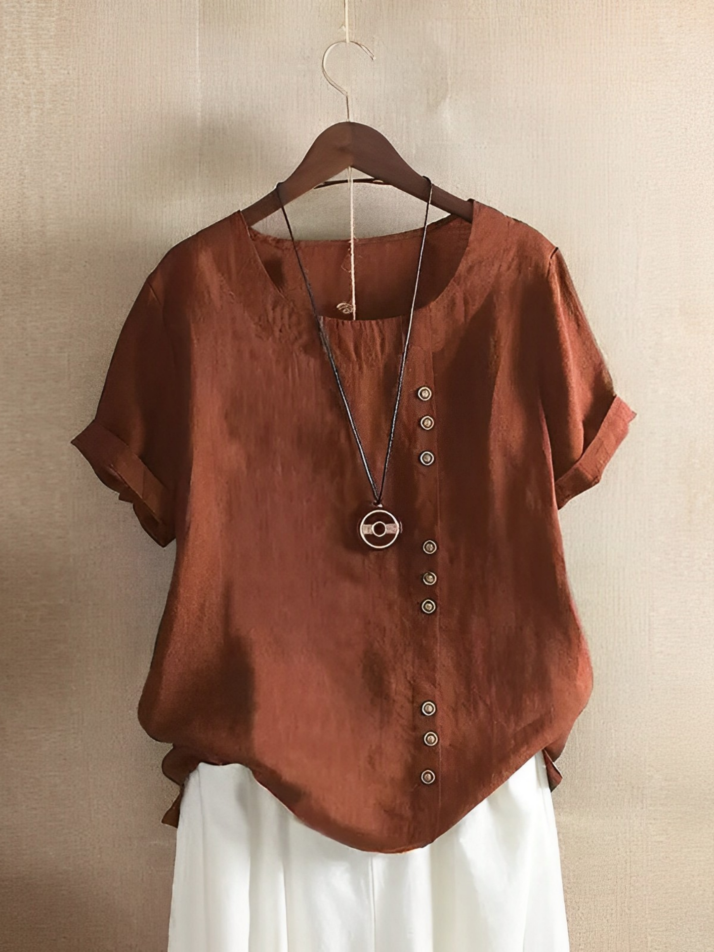 Women's Cotton Linen Short Sleeve