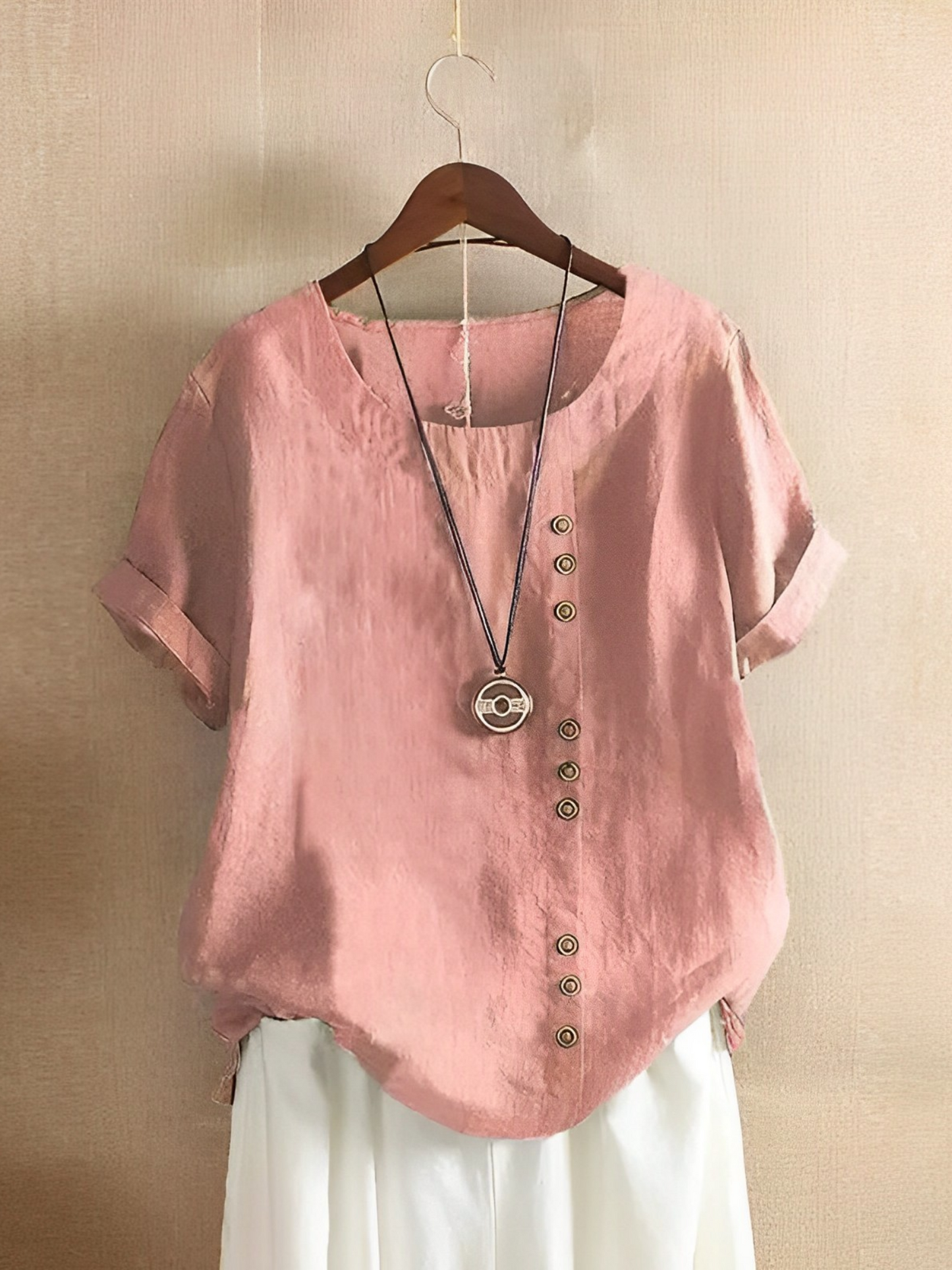 Women's Cotton Linen Short Sleeve