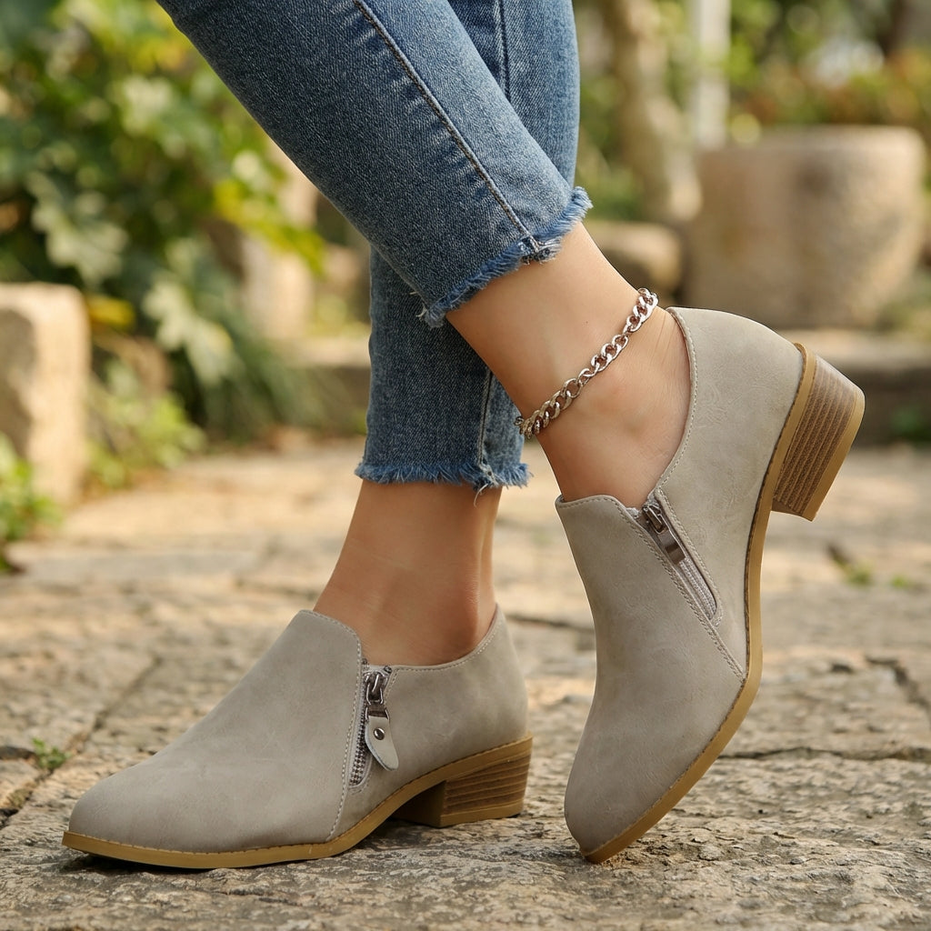 Women's Ankle Boots Orthopedic Low Heel Almond Toe - VibreMode