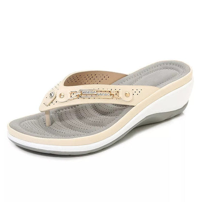 Women's Leather Sandals Arch Support Soft Cushion - VibreMode