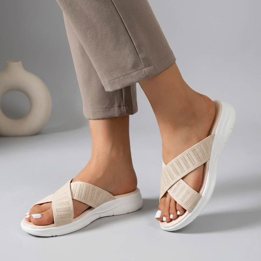 Orthopedic Sandals Cushioned Knit Slide Sandals - VibreMode