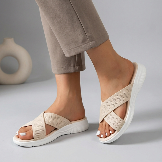 Orthopedic Sandals Cushioned Knit Slide Sandals - VibreMode