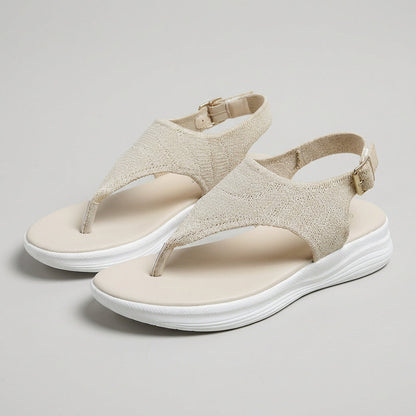 Women's Knit Platform Sandals Adjustable Buckle Closure