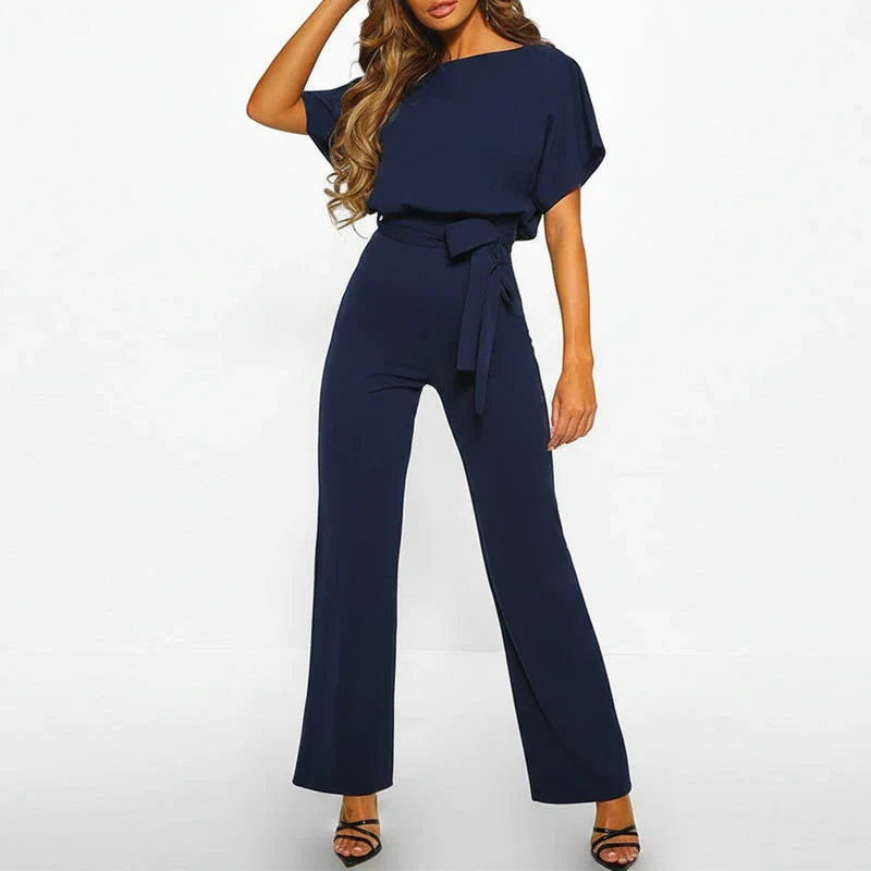 Women's Wide Leg Jumpsuit Belted