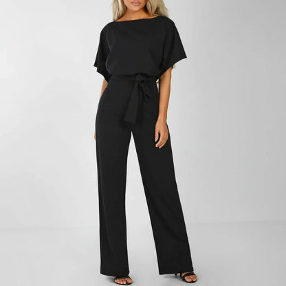 Women's Wide Leg Jumpsuit Belted