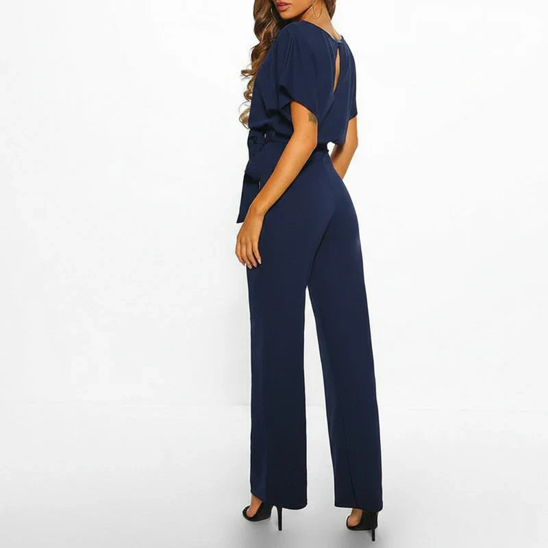 Women's Wide Leg Jumpsuit Belted