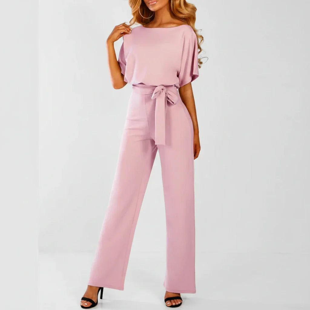 Women's Wide Leg Jumpsuit Belted