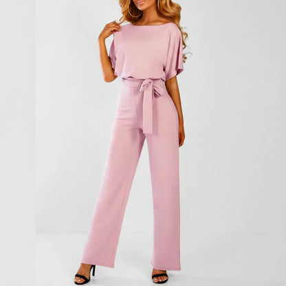 Women's Wide Leg Jumpsuit Belted