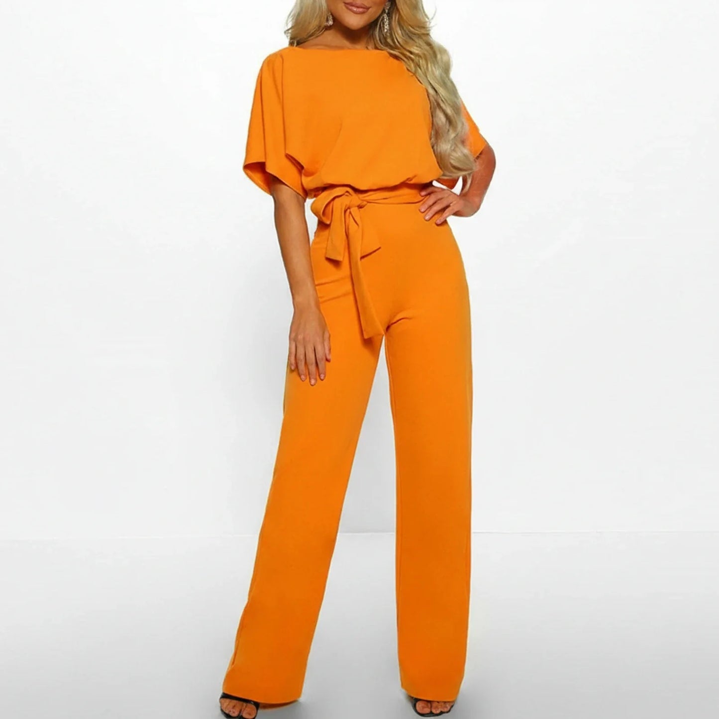 Women's Wide Leg Jumpsuit Belted