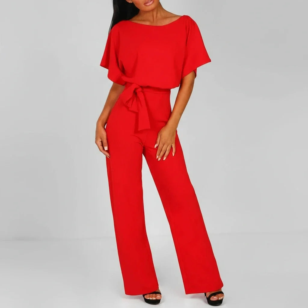 Women's Wide Leg Jumpsuit Belted