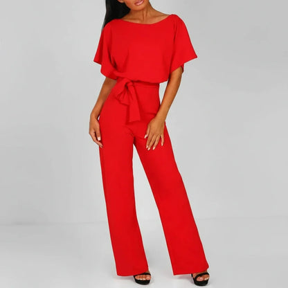 Women's Wide Leg Jumpsuit Belted
