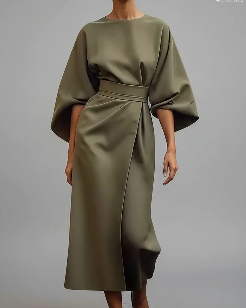 Women's Belted Midi Wrap Dress
