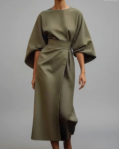 Women's Belted Midi Wrap Dress