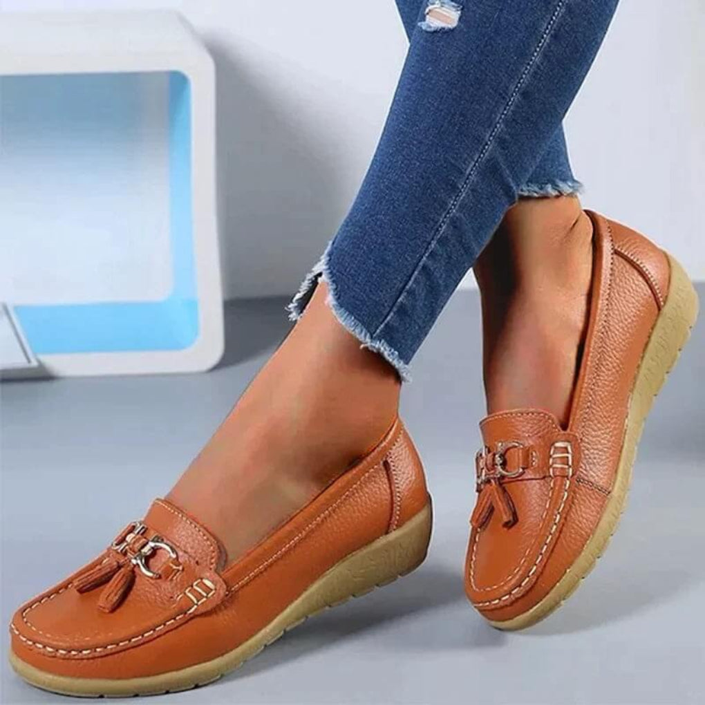 Women's Wedge Loafers Retro Style
