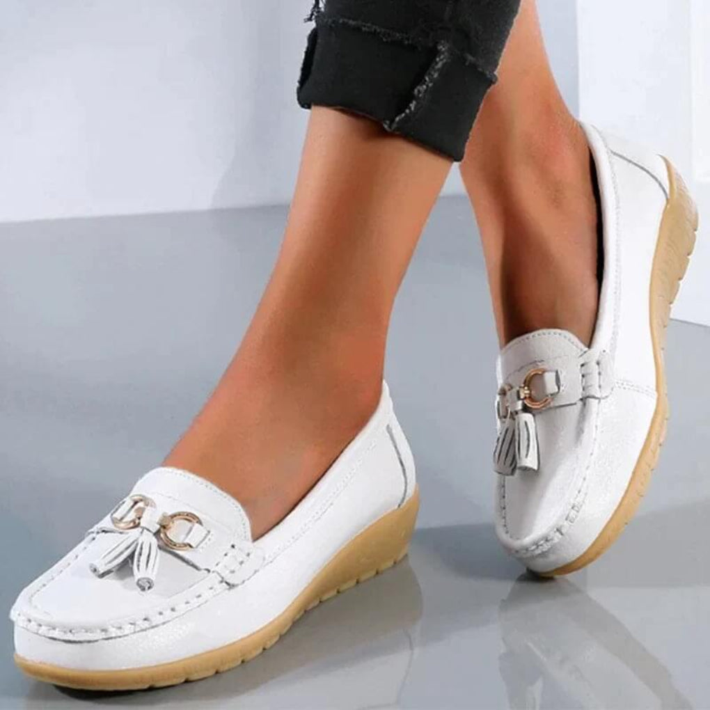 Women's Wedge Loafers Retro Style