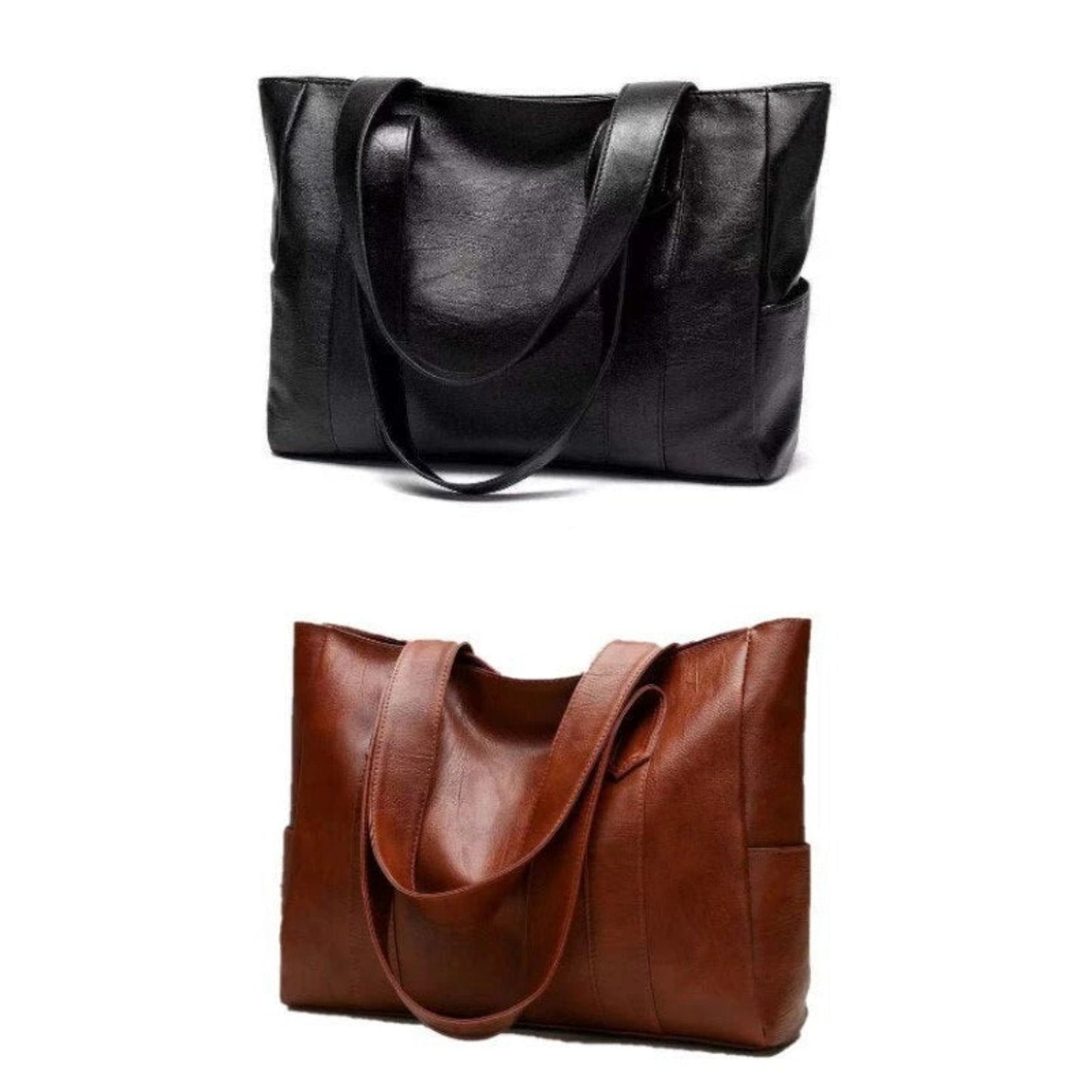 Vintage Leather Shoulder Bag Classic Brown