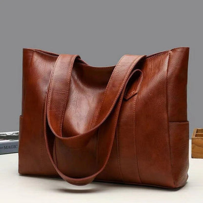 Vintage Leather Shoulder Bag Classic Brown
