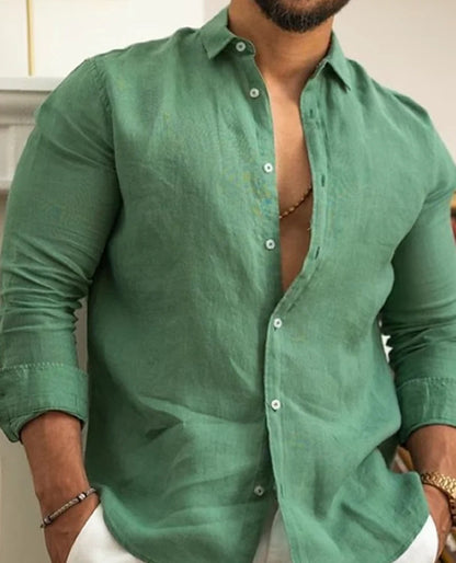 Men's Linen Shirt Comfortable Warm Weather